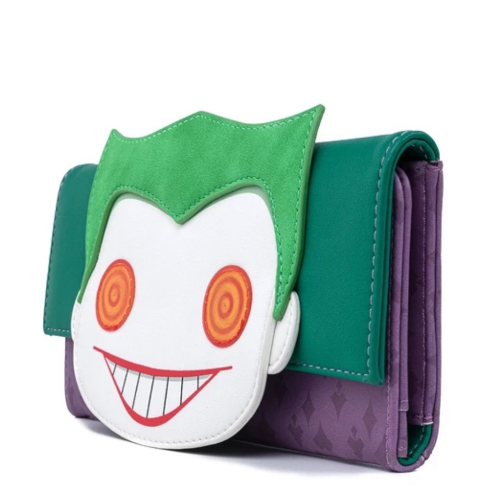 New Loungefly comics Joker Head TriFold Wallet